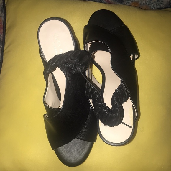 Cole Haan Anastasia City Sandals in black leather - Picture 8 of 16